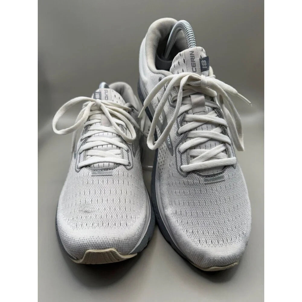 Brooks Glycerin 18 Womens Size 10.5 Gray White Athletic Running Shoes Sneakers